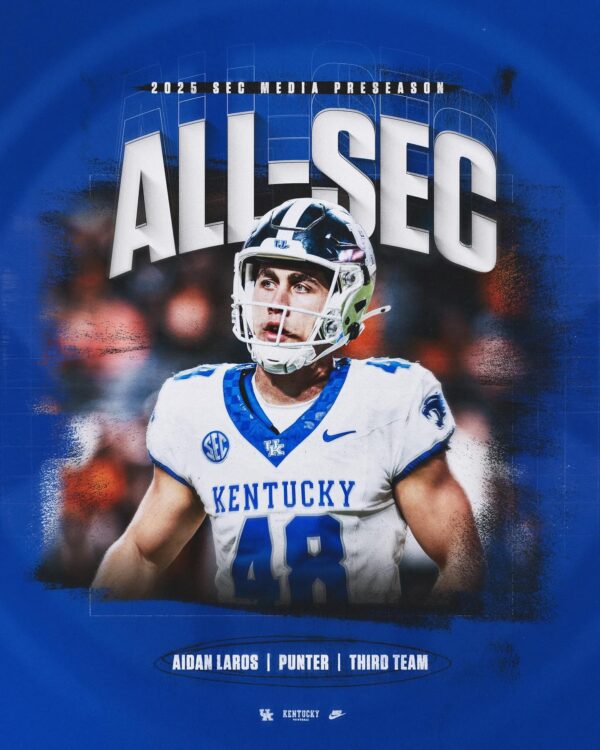 P @aidanlaros has been named to the Media Preseason All-SEC Third Team